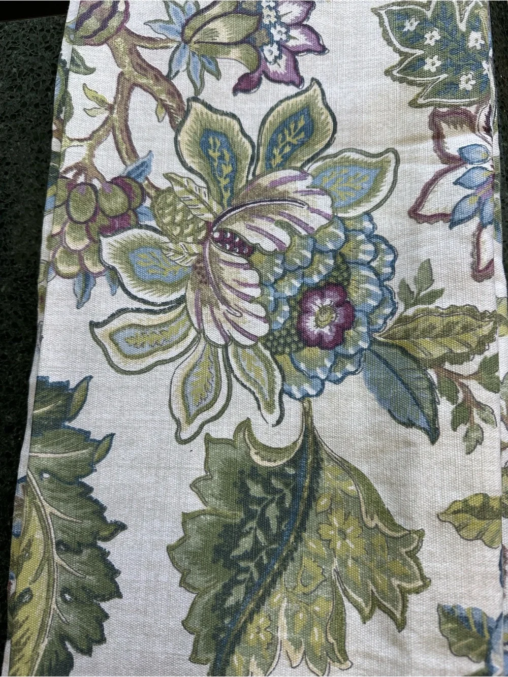 Jacobean Floral Fabric Shower Curtain Traditional Blue Purple Green 70X72 READ